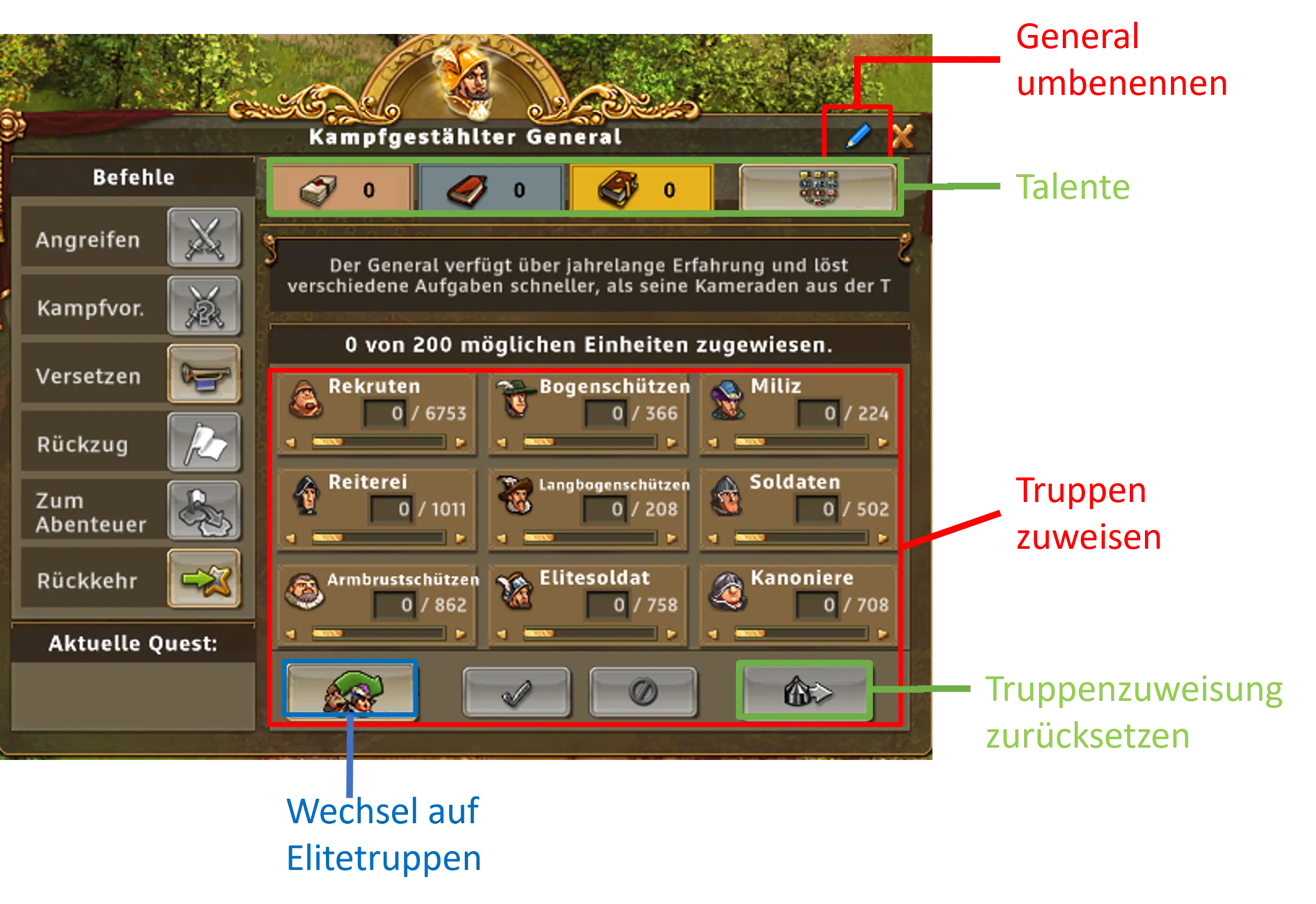 General Truppenzuweisung